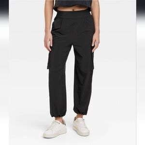 Women's Cinch Hem Woven Cargo Pants - JoyLab Black XXL